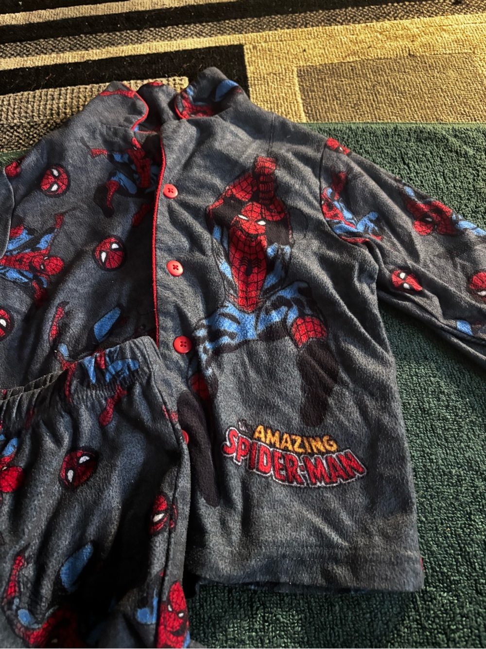 Marvel Kids Grey Blue Red Amazing Spider-Man Pajama Set